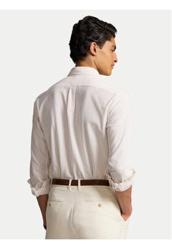 Polo Ralph Lauren Koszula 710934575003 Beżowy Slim Fit. Typ kołnierza: polo. Kolor: beżowy. Materiał: bawełna