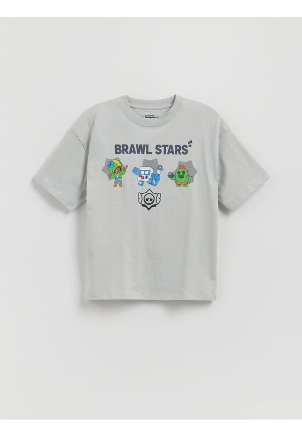Reserved - T-shirt Brawl Stars - jasnoszary. Kolor: szary. Materiał: dzianina, bawełna