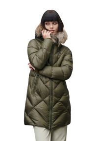 Blauer USA - BLAUER Zielona damska kurtka Althea Raincoat Long Jackets, Rozmiar L. Kolor: zielony. Materiał: puch, materiał. Długość rękawa: długi rękaw. Długość: długie #5