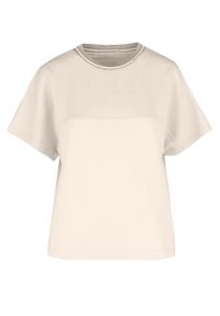 Volcano - Luźna bluzka z modalem TM-FINA. Okazja: na co dzień. Materiał: poliester, elastan, skóra, materiał. Długość rękawa: krótki rękaw. Długość: krótkie. Wzór: gładki. Styl: casual, klasyczny, sportowy #1