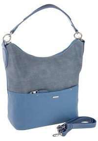 DAVID JONES - Shopper bag błękitny David Jones CM5632 L.BLUE. Kolor: niebieski. Materiał: skórzane
