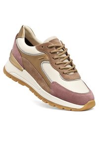 Geox Sneakersy D Desya B Abx D563LB 8522 C1SD6 Kremowy. Kolor: kremowy. Materiał: skóra, zamsz #5
