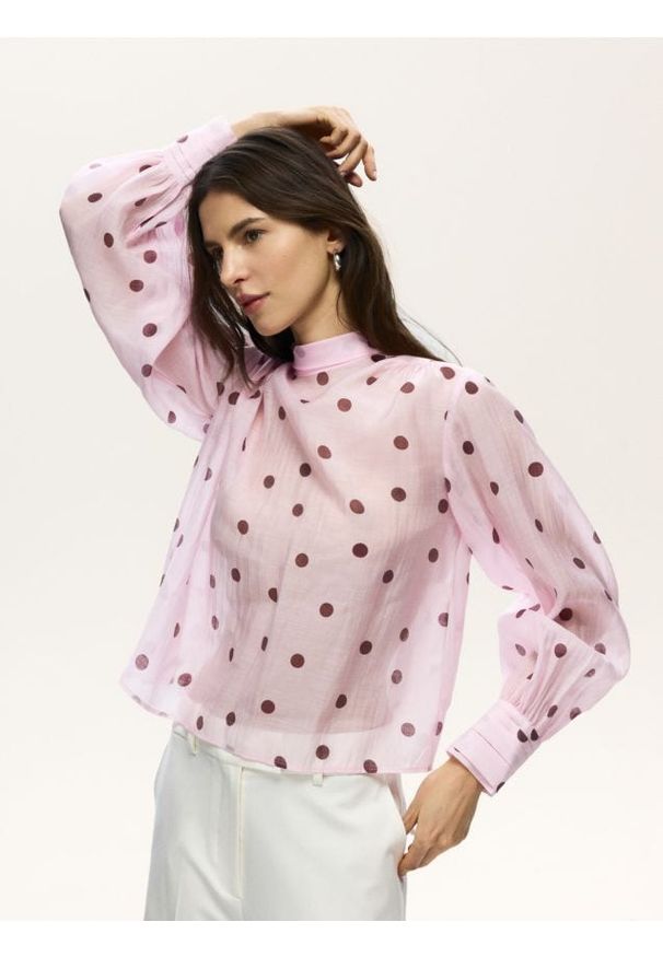 Reserved - Bluzka z lyocellem - wielobarwny. Materiał: tkanina