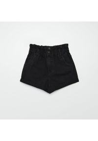 Cropp - Jeansowe szorty High Waist - Czarny. Stan: podwyższony. Kolor: czarny. Materiał: jeans #1