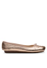Clarks Baleriny Freckle Ice 26181353 Złoty. Kolor: złoty. Materiał: skóra
