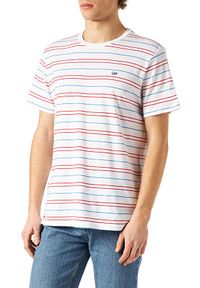 Lee - LEE STRIPE TEE MĘSKI T-SHIRT DIPPED BLUE L62FFPLA