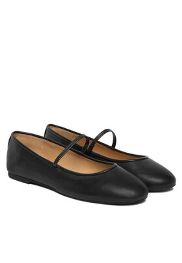 Lauren Ralph Lauren - LAUREN RALPH LAUREN Baleriny Jayna 802977874001 Czarny. Kolor: czarny. Materiał: skóra