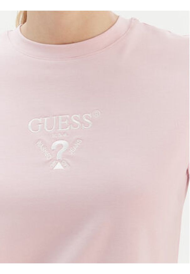 Guess T-Shirt V4YI21 KCDH1 Różowy Regular Fit. Kolor: różowy. Materiał: bawełna
