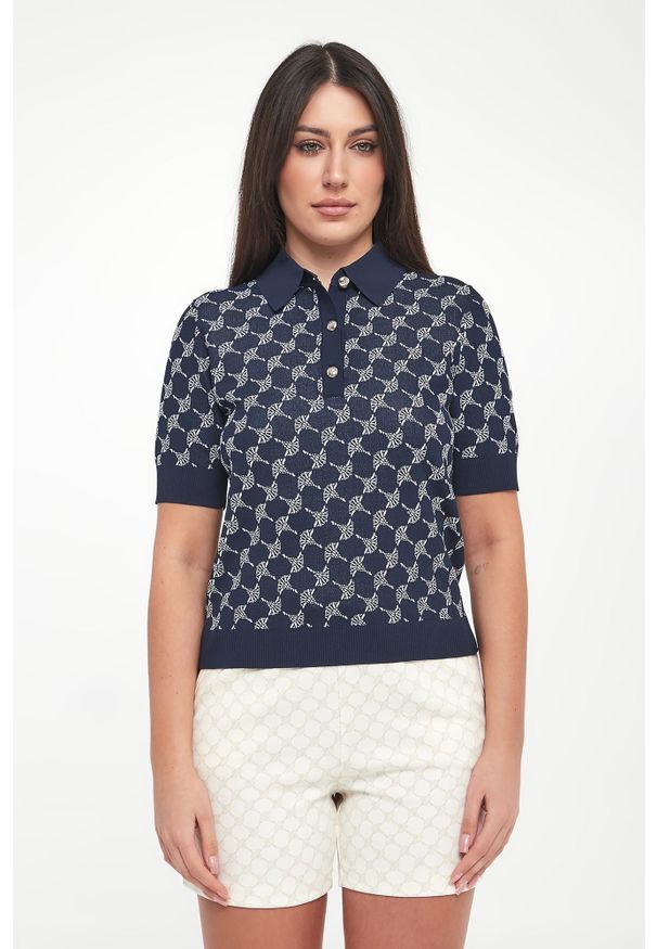 Polo damskie z logo Kella JOOP!. Typ kołnierza: polo
