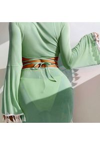 Intica - Komplet bikini z pareo i wielofunkcyjnym topem na plażę Maili. Kolor: fioletowy. Materiał: materiał. Wzór: aplikacja #6