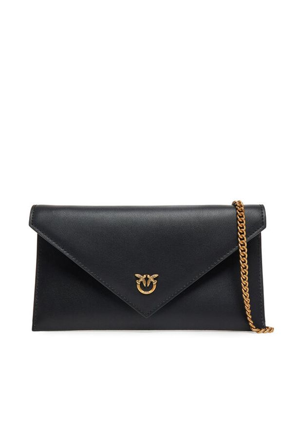 Pinko - PINKO Torebka Flat Purse Mini AI 25-26 PCPL 105347 A0F1 Czarny. Kolor: czarny. Materiał: skórzane