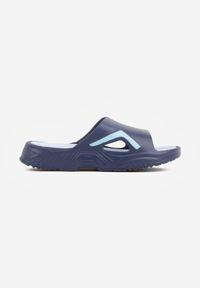 Born2be - Granatowe Piankowe Klapki Basenowe na Grubej Podeszwie Atexia. Okazja: do domu, na co dzień, na plażę. Kolor: niebieski. Materiał: dresówka. Sezon: lato. Styl: sportowy, klasyczny, wakacyjny, casual #1