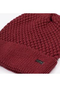 Wittchen - Damska czapka o splocie bąbelkowym bordowa. Kolor: czerwony. Materiał: akryl. Wzór: ze splotem. Sezon: zima. Styl: klasyczny #3