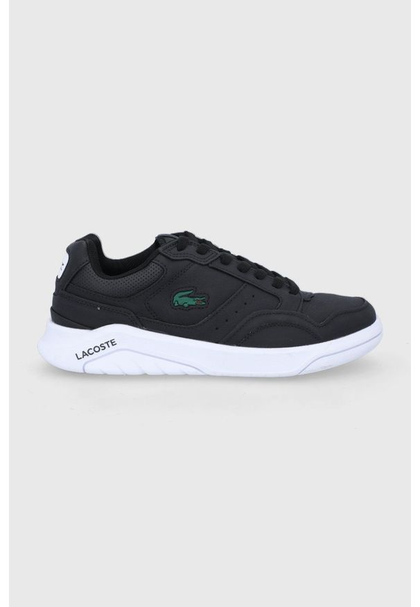 Lacoste Buty skórzane kolor czarny. Nosek buta: okrągły. Zapięcie: sznurówki. Kolor: czarny. Materiał: skóra. Sport: bieganie