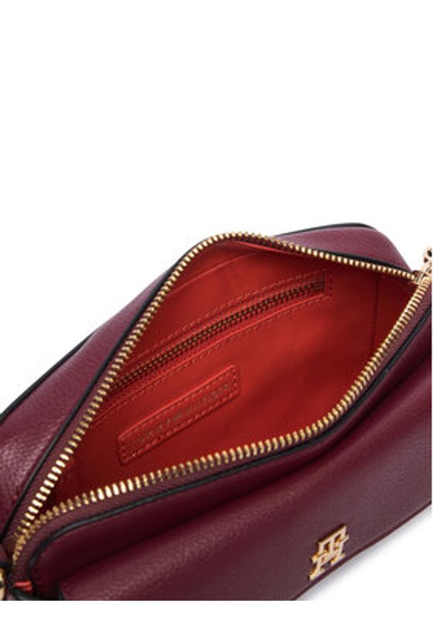 TOMMY HILFIGER - Tommy Hilfiger Torebka Th Icon Camera Bag AW0AW18721 Bordowy. Kolor: czerwony. Materiał: skórzane