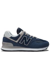Buty New Balance WL574EVN - granatowe. Kolor: niebieski. Materiał: guma, syntetyk, zamsz, materiał, skóra. Szerokość cholewki: normalna. Model: New Balance 574