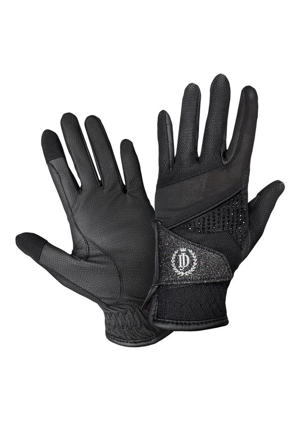 Rękawiczki jeździeckie JD ATTACK Anitta. Kolor: czarny. Sport: jeździectwo
