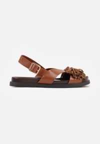 Renee - Jasnobrązowe Sandały VICES z Frędzlami z Przodu Callane. Zapięcie: sprzączka. Kolor: brązowy. Materiał: jeans #9