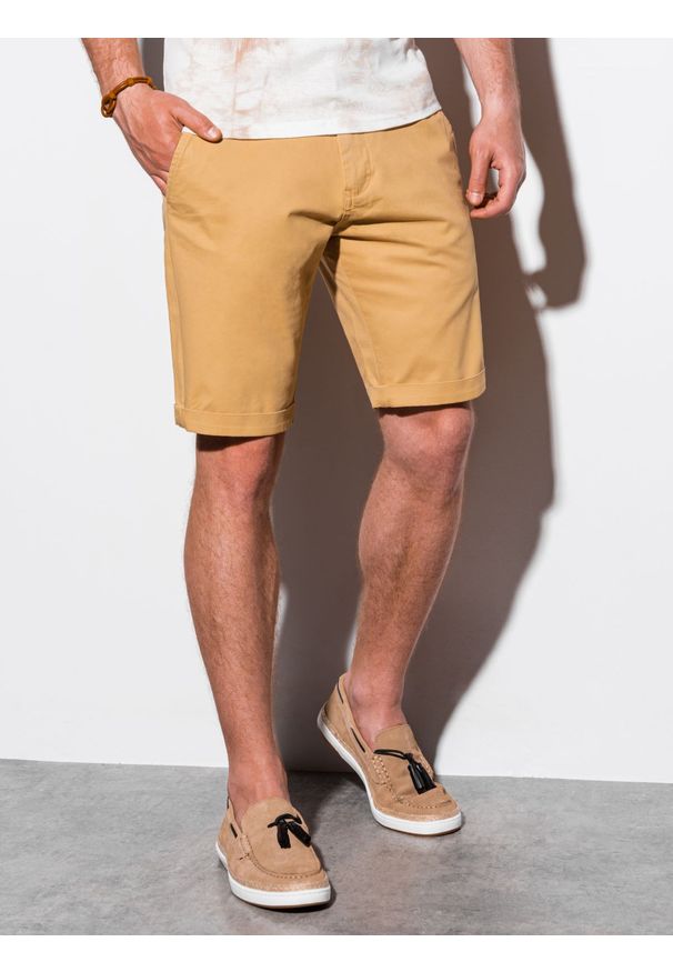 Beżowe szorty Ombre Clothing na lato, krótkie