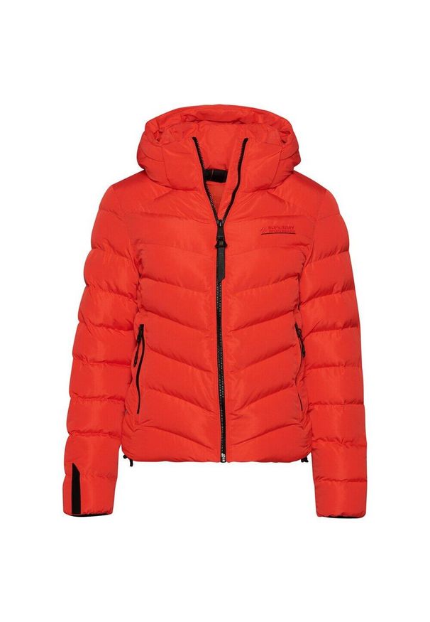 Damska kurtka z kapturem z mikrofibry Superdry. Typ kołnierza: kaptur. Kolor: czerwony. Materiał: mikrofibra. Sezon: zima