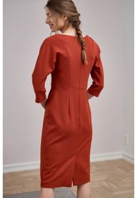 Marie Zélie - Sukienka Milena krepa wiskozowa rudy brąz. Kolor: brązowy. Materiał: wiskoza. Typ sukienki: proste #3