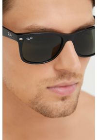 Ray-Ban okulary przeciwsłoneczne RB2132.901.. męskie kolor czarny. Kształt: prostokątne. Kolor: czarny #6