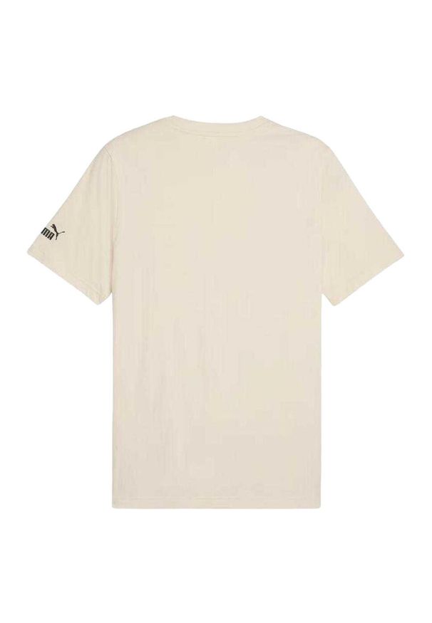 Puma - Męska Graficzna Koszulka Sportowa. Kolor: beżowy. Sport: turystyka piesza