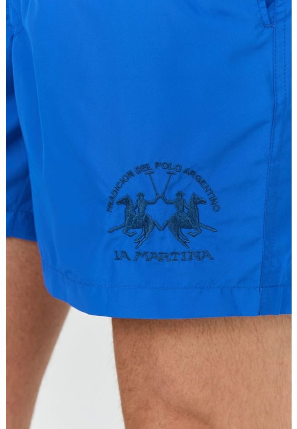 La Martina - LA MARTINA Niebieskie męskie kąpielówki, Rozmiar XXL. Kolor: niebieski. Materiał: nylon