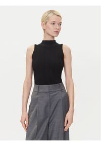 Hugo - HUGO Sweter Sarepilk 50542597 Czarny Slim Fit. Kolor: czarny. Materiał: wiskoza