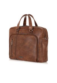 Ochnik - Torba męska. Kolor: brązowy. Materiał: skóra #5