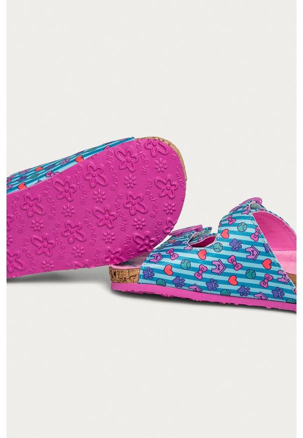 skechers - Skechers - Klapki dziecięce. Kolor: turkusowy. Materiał: guma