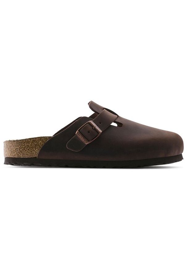 Birkenstock - BIRKENSTOCK BOSTON SFB LEOI HABANA Klapki damskie. Okazja: na co dzień, do pracy, na spacer. Kolor: brązowy. Styl: casual
