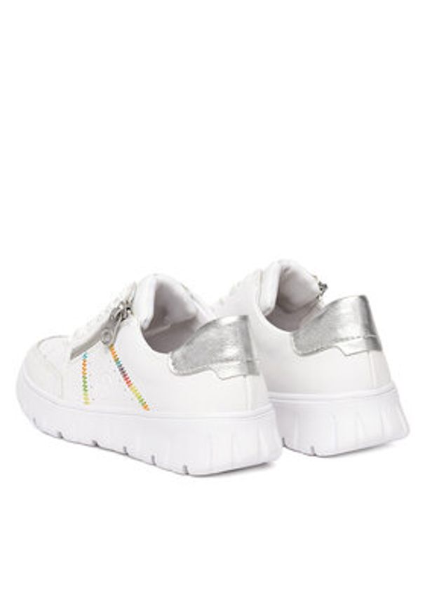 Rieker Sneakersy N1313-80 Biały. Kolor: biały. Materiał: skóra
