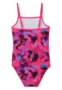 Kostium kąpielowy dziewczęcy bonprix różowo-lila. Kolor: różowy. Wzór: nadruk #2