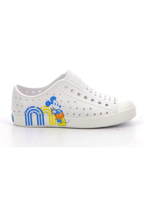 Native Shoes - Buty miejskie dziecięce NATIVE JEFFERSON PRINT YOUTH DISNEY. Kolor: biały. Wzór: nadruk, motyw z bajki. Sport: turystyka piesza