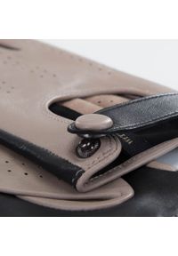 Wittchen - Damskie rękawiczki skórzane dwukolorowe. Kolor: wielokolorowy, beżowy, czarny. Materiał: skóra. Styl: elegancki #4
