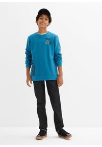 bonprix - Bluza z miękkiej mieszanki bawełny. Kolor: niebieski. Materiał: bawełna