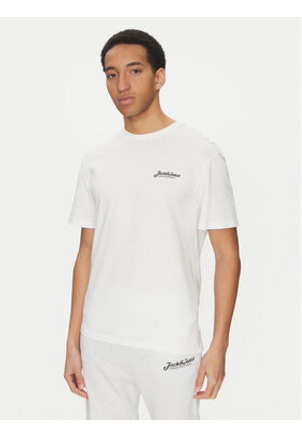 Jack & Jones - Jack&Jones Komplet t-shirt i szorty sportowe Beau 12277466 Biały Relaxed Fit. Kolor: biały. Materiał: bawełna. Styl: sportowy