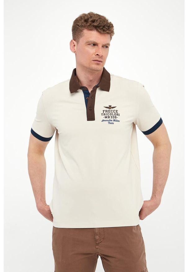 Aeronautica Militare - Polo męskie z haftem AERONAUTICA MILITARE. Typ kołnierza: polo. Wzór: haft