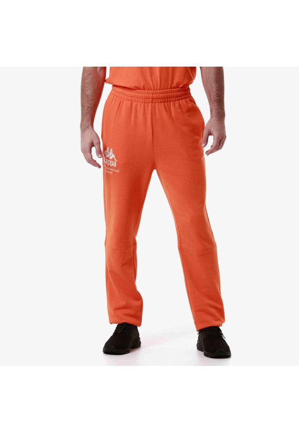 Autentyczne spodnie dresowe Kappa Giova. Kolor: pomarańczowy. Materiał: dresówka. Sport: fitness