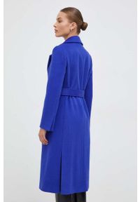 MAX&Co. płaszcz wełniany kolor niebieski przejściowy niezapinany. Okazja: na co dzień. Kolor: niebieski. Materiał: wełna. Styl: casual, klasyczny #4