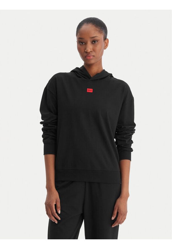 Hugo - HUGO Bluza Signature 50556816 Czarny Regular Fit. Kolor: czarny. Materiał: bawełna