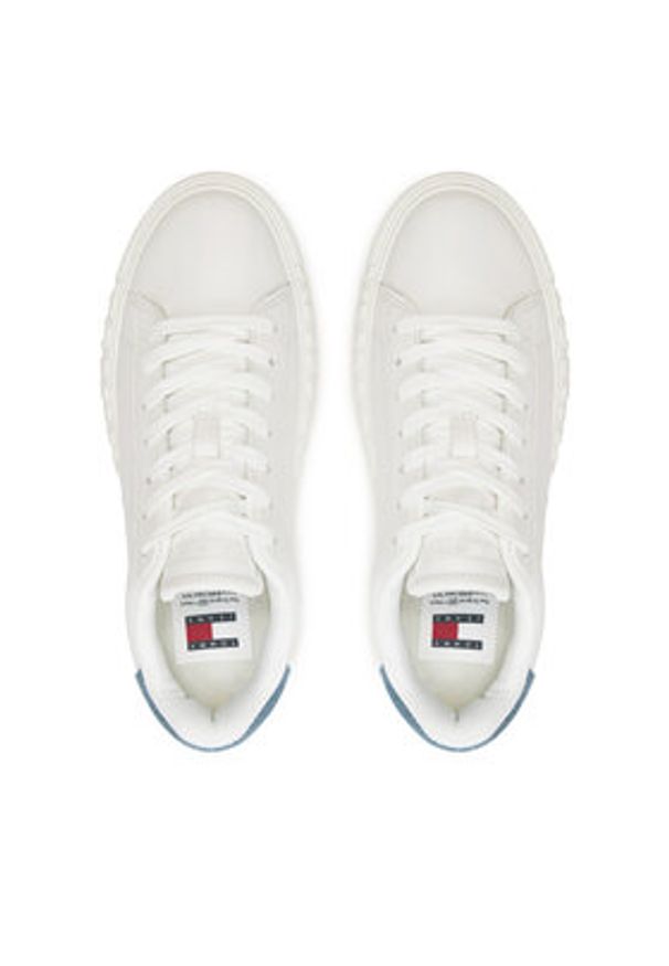Tommy Jeans Sneakersy Tjw Fancy Leather Cupsole EN0EN02575 Écru. Materiał: skóra