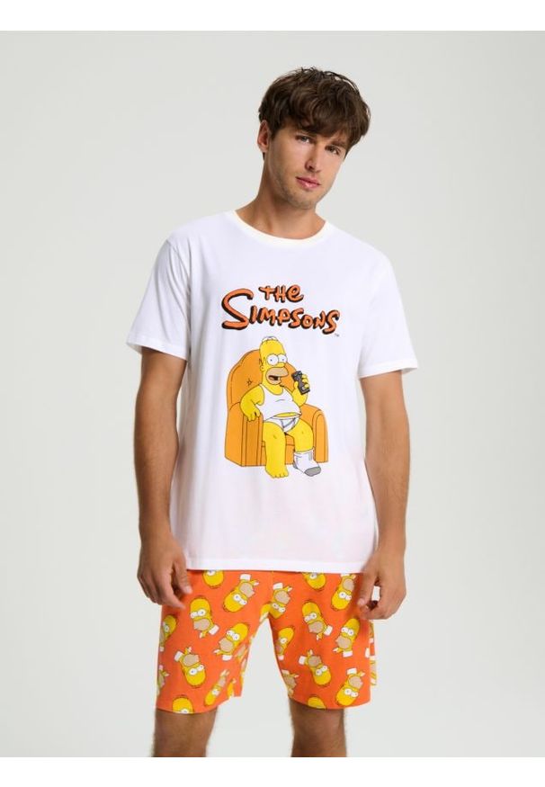 Sinsay - Piżama dwuczęściowa The Simpsons - biały. Kolor: biały