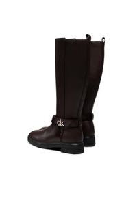 Calvin Klein Oficerki Knee Boot 20 W/Hdw HW0HW00607 Brązowy. Kolor: brązowy. Materiał: skóra