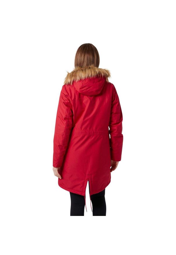 Kurtka uniwersalna damska Helly Hansen Mayen Parka. Typ kołnierza: kaptur. Kolor: czerwony. Materiał: syntetyk. Długość: długie. Sezon: zima