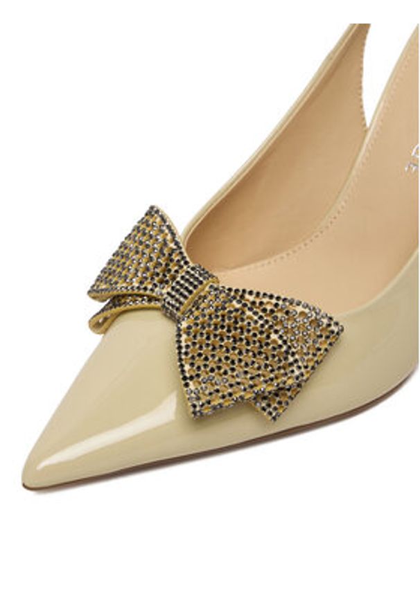 Eva Minge Czółenka ANEMONE-V1892-56-1 Beżowy. Kolor: beżowy. Materiał: lakier, skóra