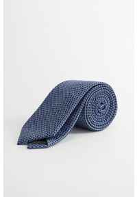 Mango Man - Krawat Micro. Kolor: niebieski. Materiał: tkanina, poliester #2