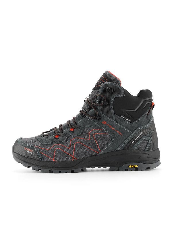 ALPINE PRO - Buty wysokie trekkingowe unisex Alpine Pro Cerne 2 Vibram. Kolor: szary. Materiał: welur, skóra. Styl: sportowy. Sport: turystyka piesza