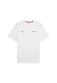 Puma - Męska koszulka F1® ESS+ o luźnym kroju z grafiką PUMA White. Kolor: biały